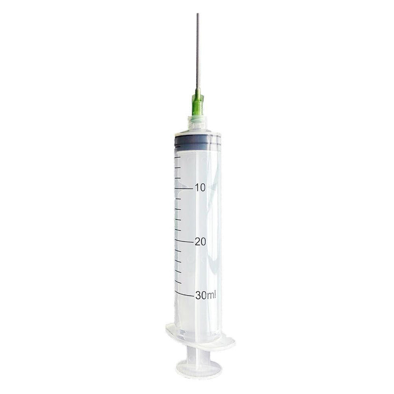 30 ml syringe with 1.5" 14 gauge blunt tip