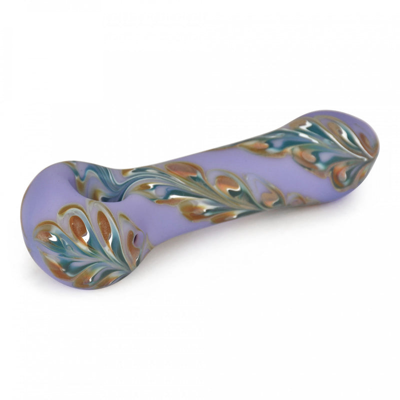 Red Eye 4.5" Frosted Half Paisley Spoon Pipe Purple and Yellow Canada