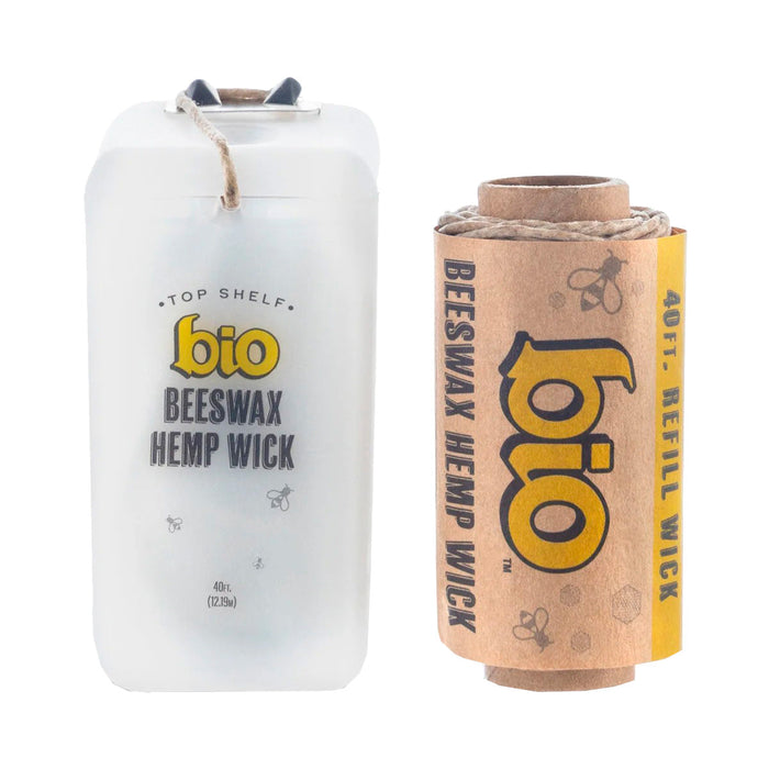 Bio 40ft Beeswax Hemp Wick in dental floss container