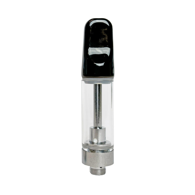 Glass Vape Cartridge with Ceramic Coil - Black Ceramic Tip - 2ml