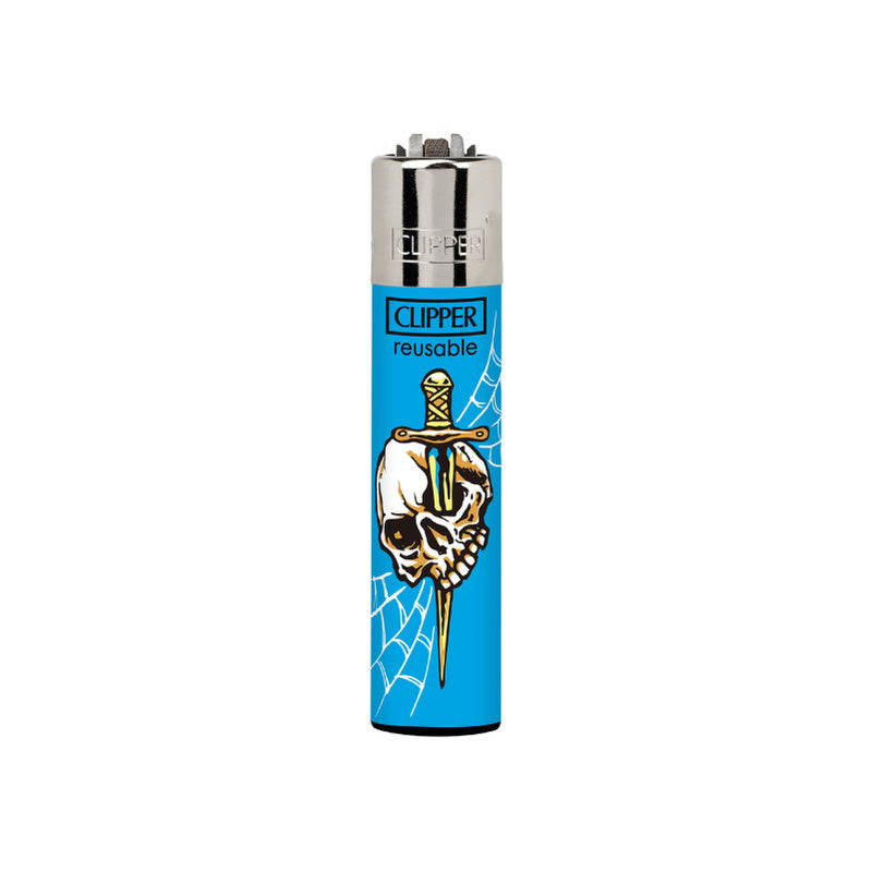 Skull with Spiderwebs and Sword in Eye Skull Bone Portraits Collection Clipper Lighters Canada