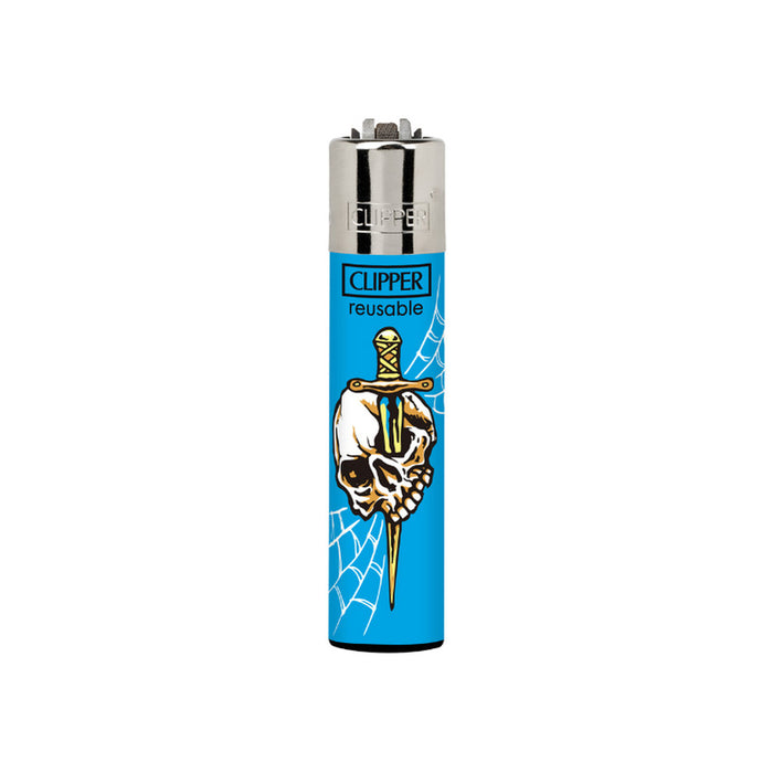 Skull with Spiderwebs and Sword in Eye Skull Bone Portraits Collection Clipper Lighters Canada