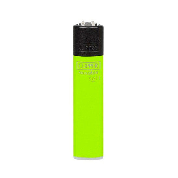 Lime Green Soft Touch Clipper Lighters Fluorescent Colors Canada