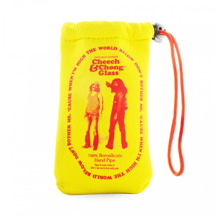 Cheech and Chong Glass Protective Yellow Drawstring Pouch