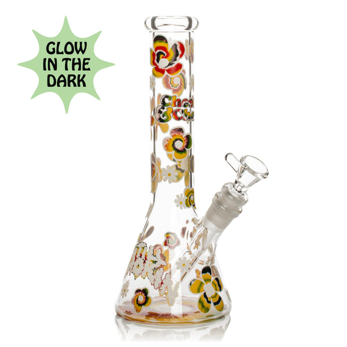 Cheech and Chong Glass Tie Dye Hippie Flowers Glow in the Dark Bong Buy Online in Canada