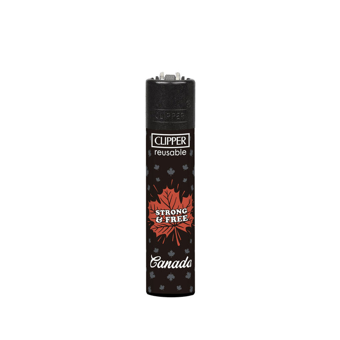 Canada Strong and Free Clipper Lighters with Maple Leaf