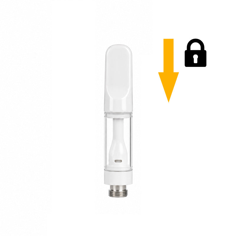Full Ceramic 2.5mm x 1mm Inlet Glass Cartridge with Easy Press-on White Ceramic Tip - 0.5ml