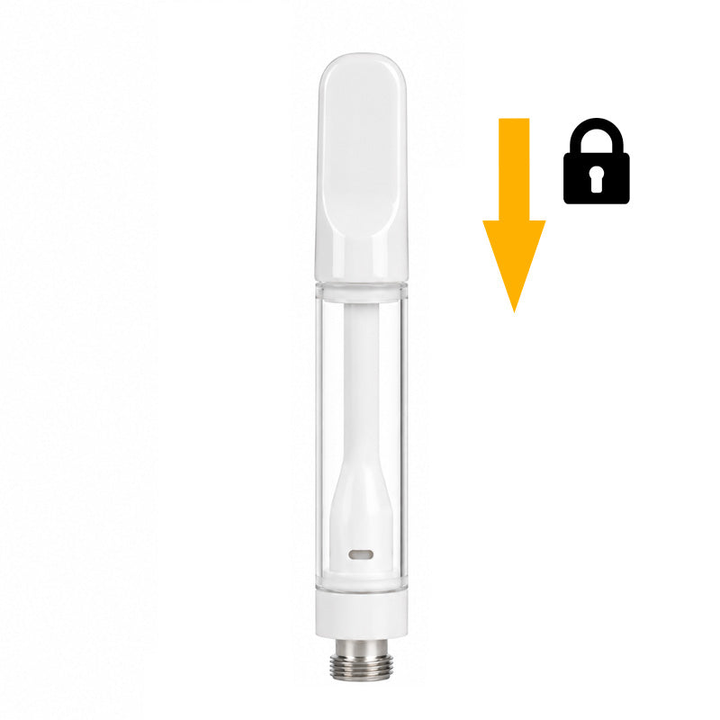 Full Ceramic 2.5mm x 1mm Inlet Glass Cartridge with Easy Press-on White Ceramic Tip - 1ml