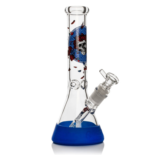 Grateful Dead Bertha Beaker Bong with Ice Pinch and Protective Silicone Base Cover