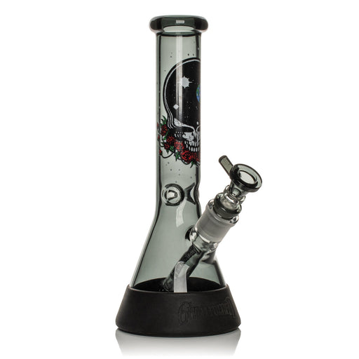 Grateful Dead Space Your Face Beaker Bong with Ice Pinch and Protective Silicone Base