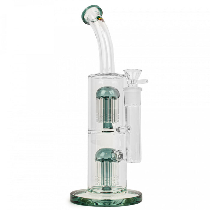 Teal iRie 12" Dual Chamber Bubbler with Dual Tree Percs Canada