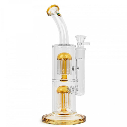 Yellow iRie 12" Dual Chamber Bubbler with Dual Tree Percs Canada