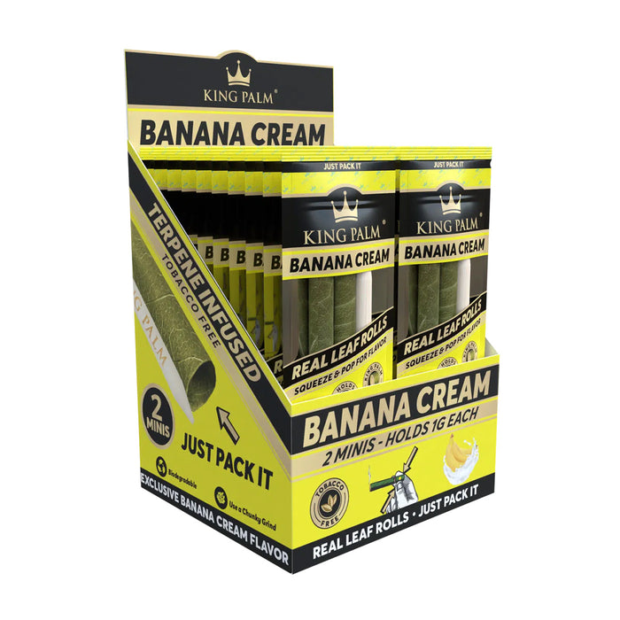 Case of 20 King Palm Mini Real Leaf Rolls Pack of 2 Banana Cream Canada