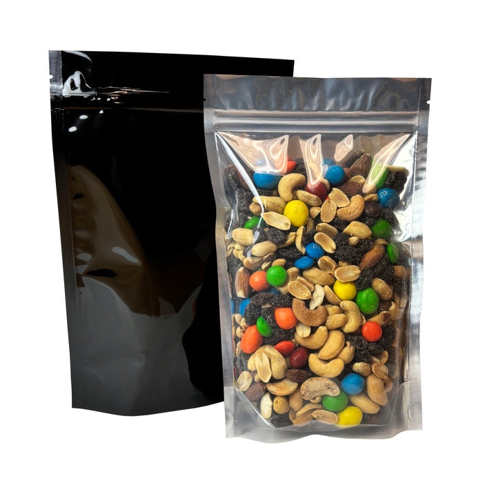 Black Vista Stand-up Mylar Bag with Gusset 1/2oz 6x9" with Tear Notch Canada