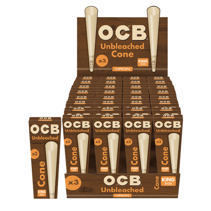 OCB Virgin Unbleached Pre-Rolled Cones King Size Case of 32 Canada