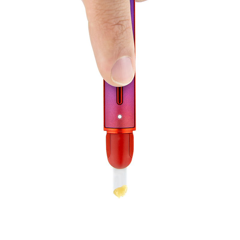 Puffco Hot Knife Plasma Limited Edition Purple and Red Orange Gradient with Finger Pressing Button