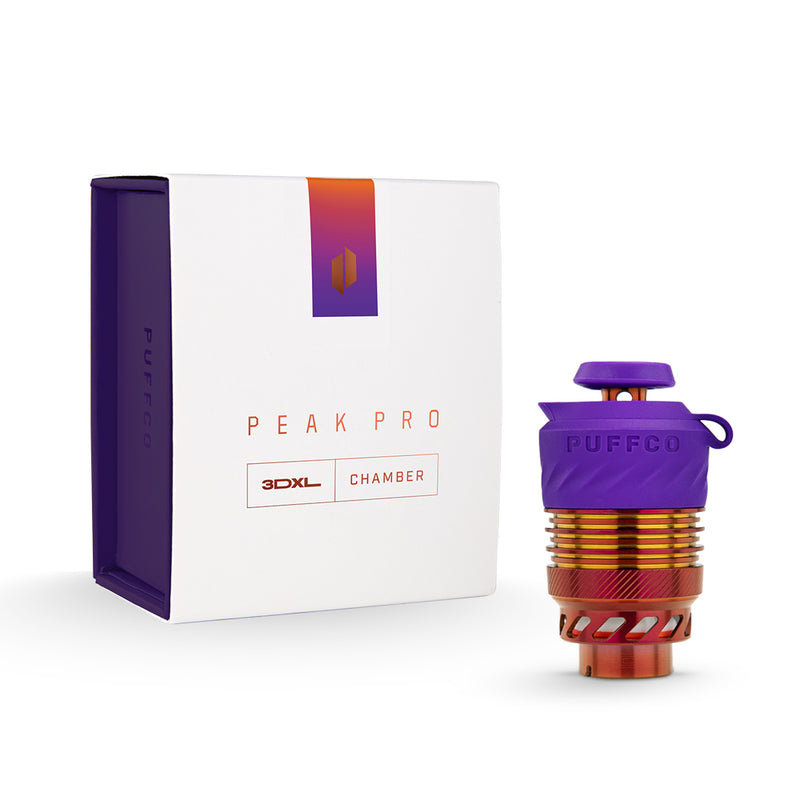 Puffco Plasma 3DXL Chamber Limited Edition Purple and Red Orange Ember Metallic with Product Box