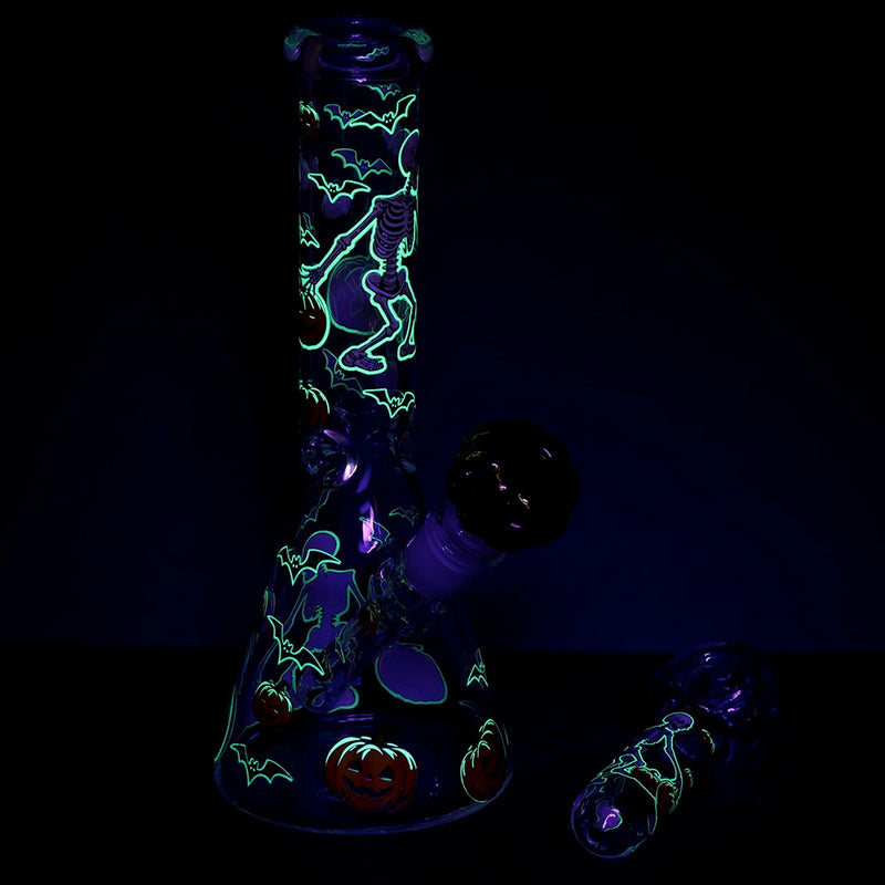 Pulsar 9.8" Pumpkin Party Beaker Bong, Hand Pipe & Poker Set