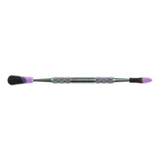 Rainbow Pulsar Double-Sided Metal Dab Tool Stainless Steel Purple and Black Silicone Tips Canada