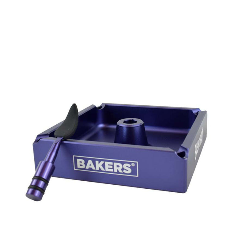 Puple Aluminum Ashtray with Removable Silicone Tipped Tool in the Center