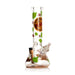 RAW Limited Edition 20th Anniversary GEAR Premium Sidekick Beaker Bong with Cannabis Leaf Decals, a built-in lighter holder, 14mm cone-converter bowl, tan RAW Phoenix lighter