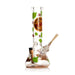 RAW Limited Edition 20th Anniversary GEAR Premium Sidekick Beaker Bong with Cannabis Leaf Decals, a built-in lighter holder, 14mm cone-converter bowl, tan RAW Phoenix lighter