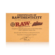 Certificate of RAWthenticity for the GEAR Premium 20th Anniversary Sidekick Bong