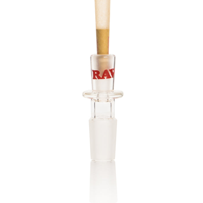 RAW Black GEAR Premium Sidekick Bong with Built-in Lighter Holder, 14mm bowl and Black RAW Phoenix Lighter, and 14mm cone converter bowl for pre-rolled cones