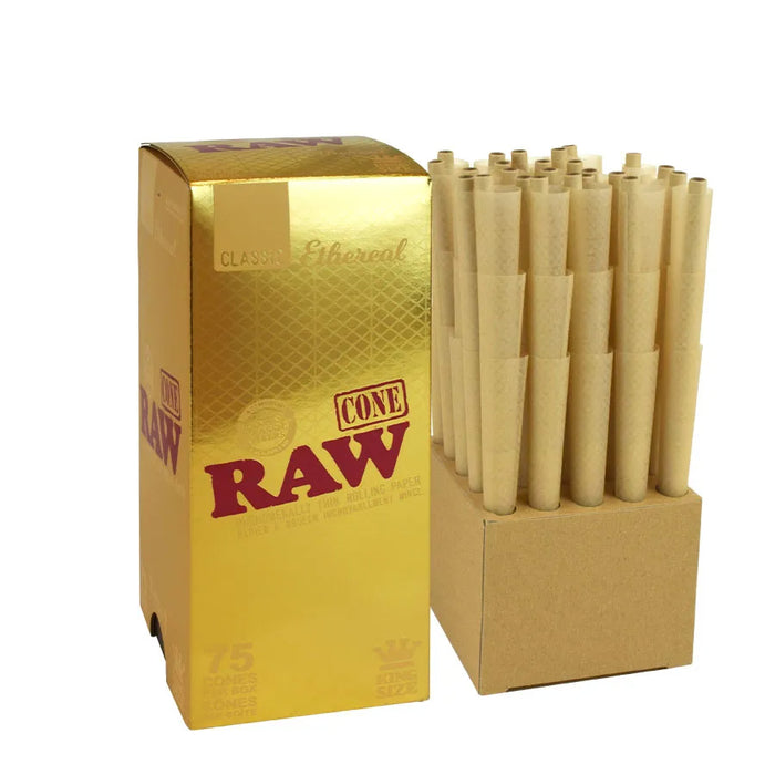 RAW Ethereal King Size Pre-Rolled Cones in a Bulk Box of 75 Canada