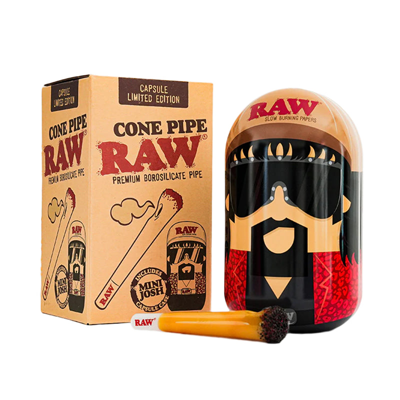 RAW Glass Cone Pipe with Limited Edition Mini Josh Tin Capsule Canada
