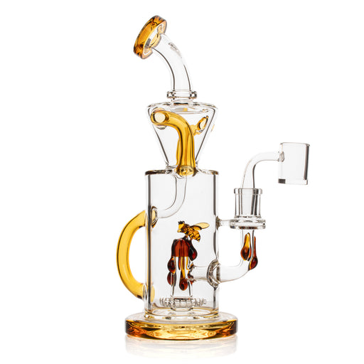 Red Eye Glass 10" Apiary Dual Uptake Klein Concentrate Recycler with bee and dripping honey Canada