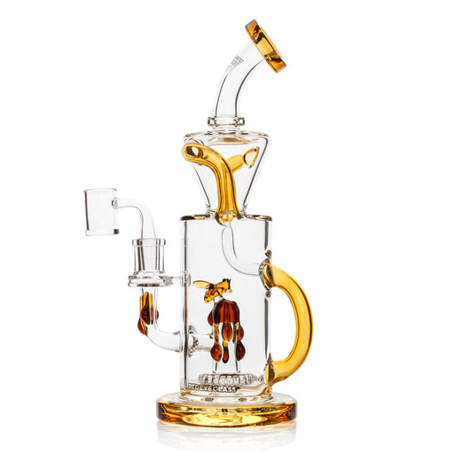 Red Eye Glass 10" Apiary Dual Uptake Klein Concentrate Recycler with bee and dripping honey Canada