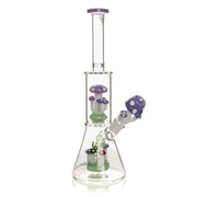 Red Eye Glass Amanita Purple Slyme Mushroom Dual Chamber Water Pipe