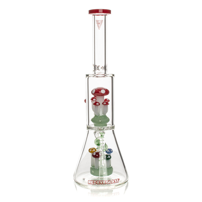 Red Eye Glass Amanita Red Mushroom Dual Chamber Water Pipe Canada