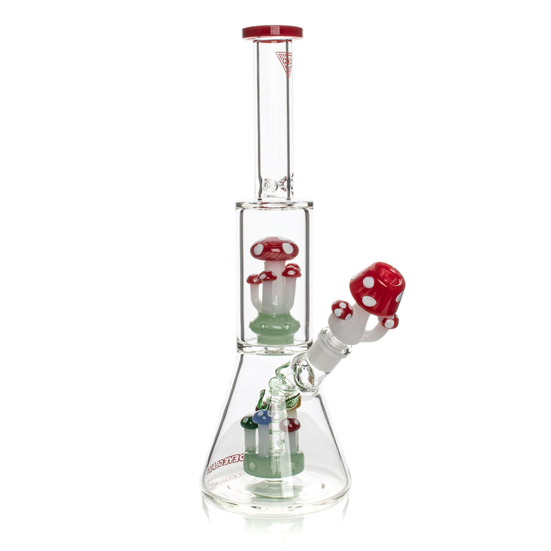 Red Eye Glass Amanita Red Mushroom Dual Chamber Water Pipe