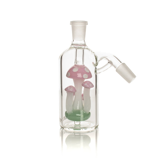 Pink Slyme 5 Mushroom Red Eye Glass Novelty 14mm Ash Catcher 45 Degree