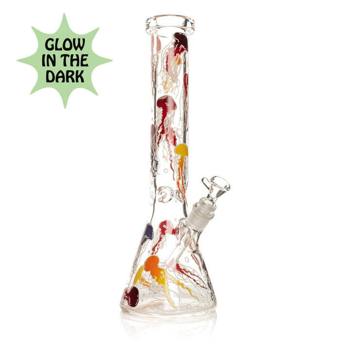 Red Eye Glass 15" Glow in the Dark Jellyfish Bong Canada