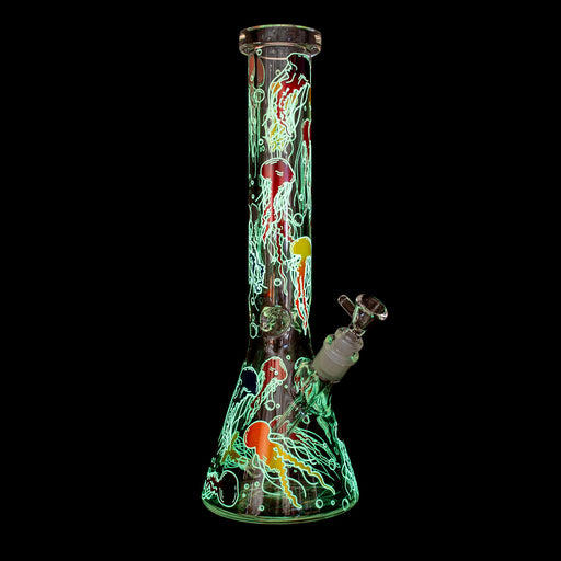 Red Eye Glass 15" Glow in the Dark Jellyfish Bong Canada
