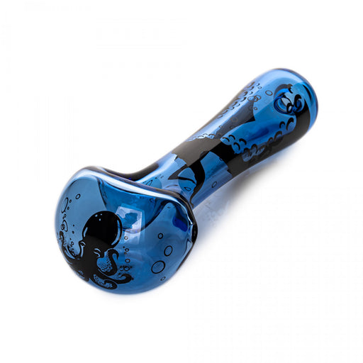 Red Eye Glass 4.5" Sapphire Blue Octopus Spoon Hand Pipe Canada