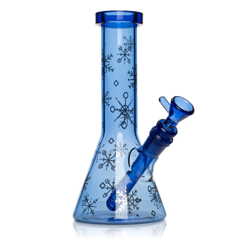 Winter Wonderland Sapphire Blue Bong with Silver Snowflake Decals Canada
