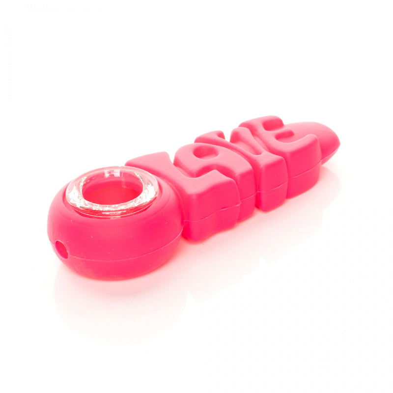 LIT Silicone 4" Love Hand Pipe with Glass Bowl