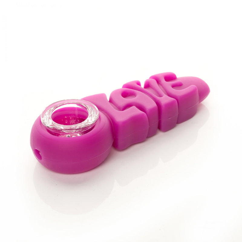 LIT Silicone 4" Love Hand Pipe with Glass Bowl