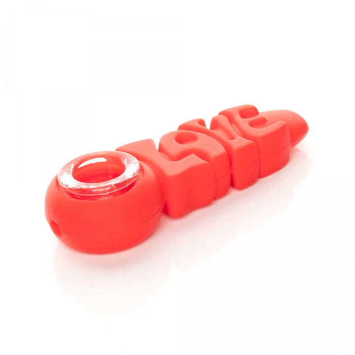 LIT Silicone 4" Love Hand Pipe with Glass Bowl