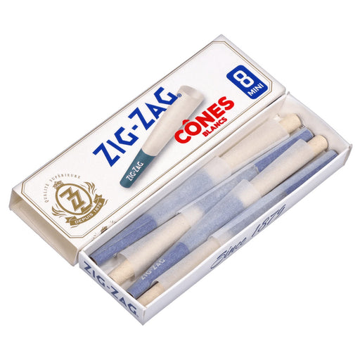 Zig Zag White Mini Prerolled Cones Open Pack of 8 Canada