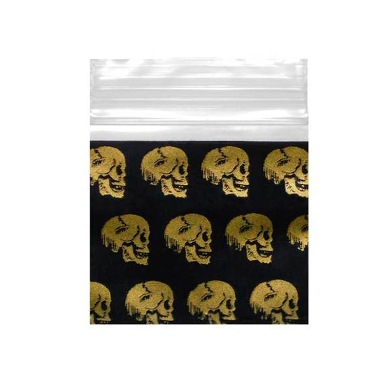 Apple Baggie with Gold Skulls