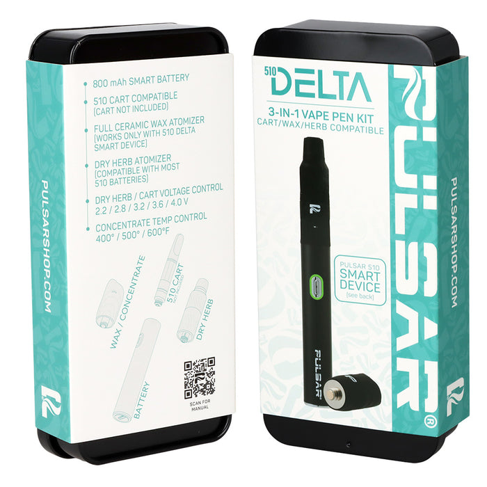 Pulsar 510 Delta 3 in 1 Vape Pen Kit for Concentrate Dry Herb and Oil Vapes 