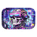 Colorful skull design with goggles and headphones on a cityscape background Pulsar Cyber Pilot Rolling Tray Canada