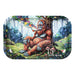 Colorful artwork bigfoot sasquatch smoking a joint in a forest setting Pulsar Metal Rolling Tray