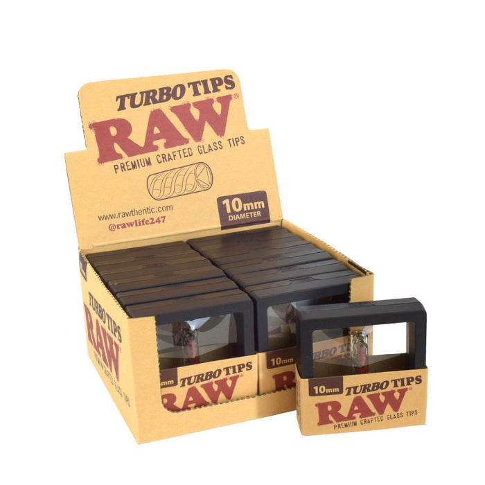 Case of 10mm RAW Glass Turbo Tips with Twisted Airflow Glass Rolling Tips