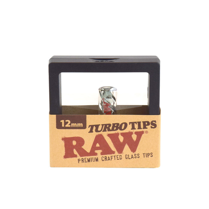 12mm RAW Glass Turbo Tips with Twisted Airflow Glass Rolling Tips